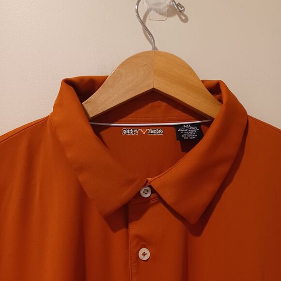 Forty Acres University of Texas Longhorns Golf Polo Shirt 2XL Orange Western UT - Picture 4 of 7